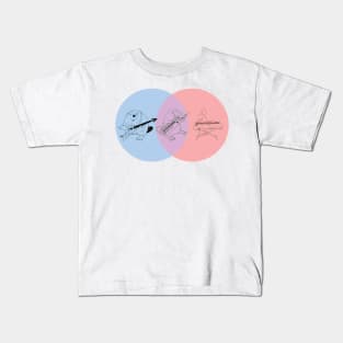 Keytar Platypus Venn Diagram - Blue Purple Red Kids T-Shirt